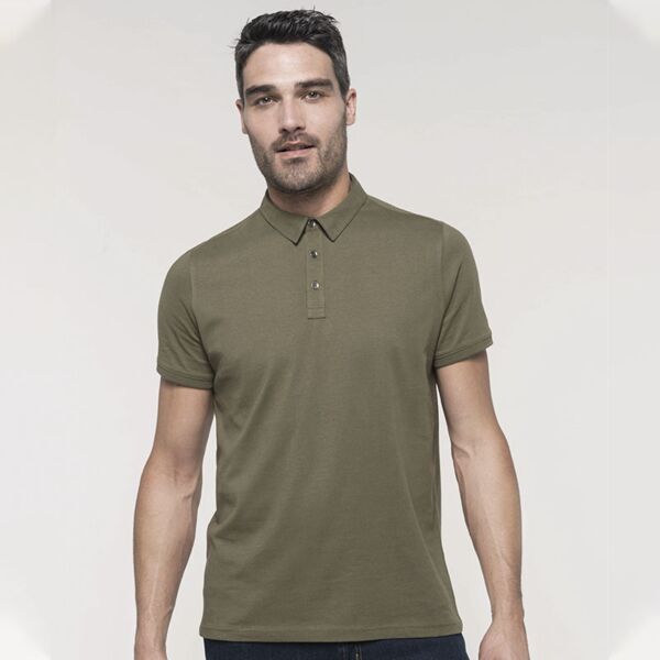 Jersey knit polo shirt. Thumbnail